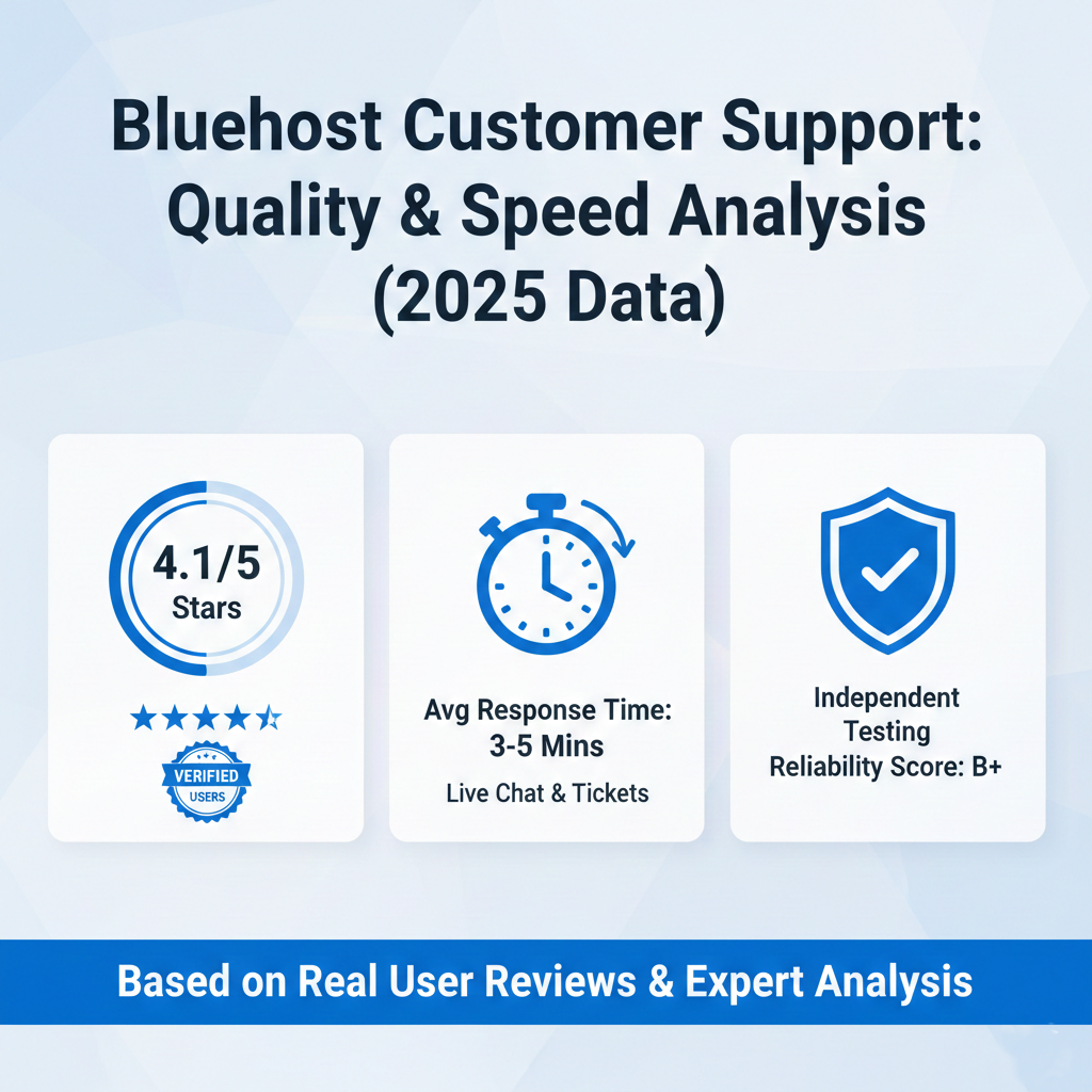 Bluehost customer support quality ratings and response time analysis from verified user reviews and independent testing