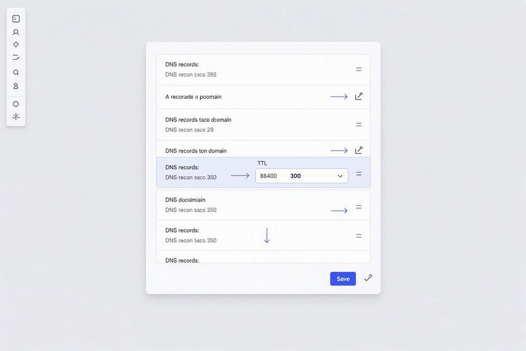 DNS Propagation During a Hosting Migration: How Long Should You Actually Wait? 4 A step-by-step workflow schematic showing the update of DNS records within a domain control panel dashboard.